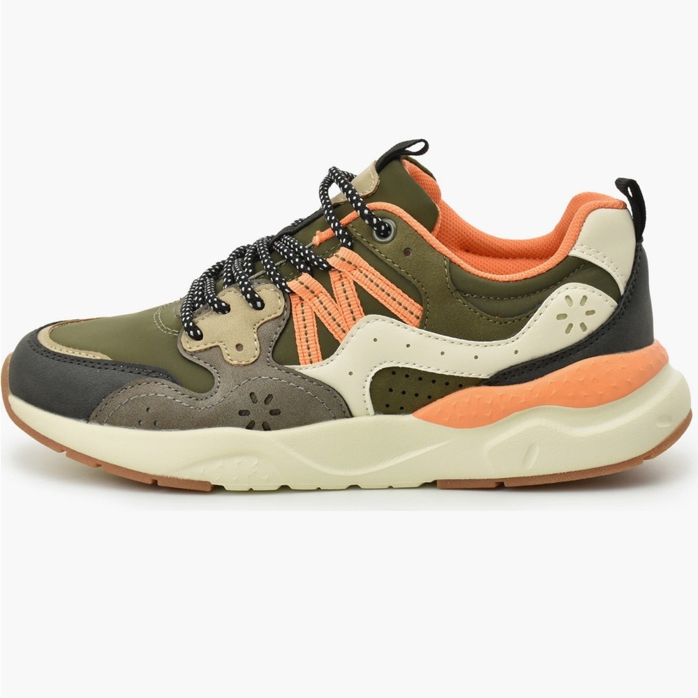 NIB NICOLE MILLER Olive Multi Flown Sneakers Color Block Retro size 9 - Picture 2 of 16